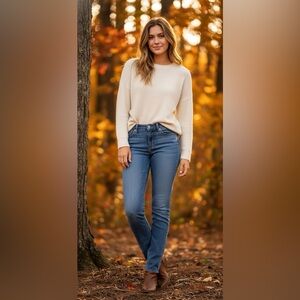 Hudson Jeans Krista Super Skinny Blue Denim Cropped Mid Rise Stretchy